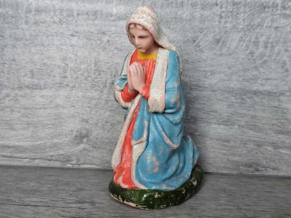 Vintage Christmas Mary Wax Soap Nativity Holy Family Figure 4" RARE 203b